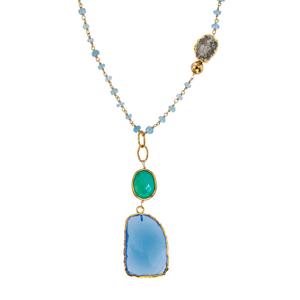 Blue Chalcedony Slabio Necklace