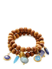 Double Sandalwood Vermeil Blue Wood Set