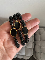Black and Gold Wood Set