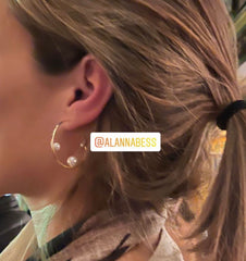 Large Gold 3 Pearl Hoops