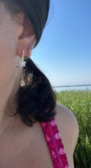 Flower Hanging Zircon Huggies