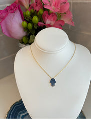 Blue Hamsah Necklace