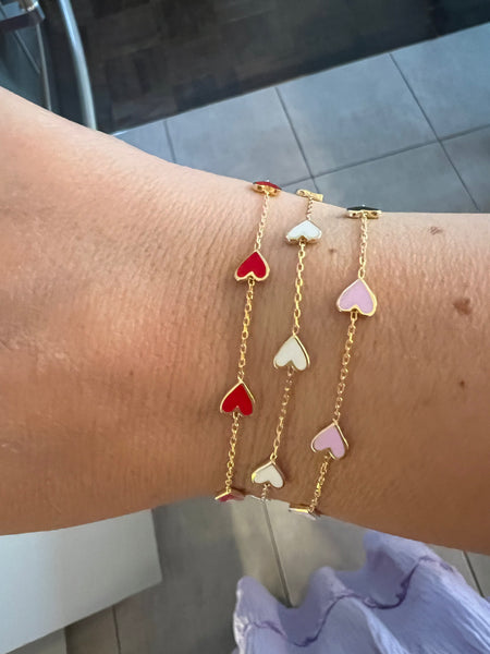 Enamel Heart Bracelets