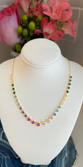 Multi-Color Zircon Statement Necklace