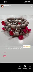 Hot Pink Chalcedony Wood Set