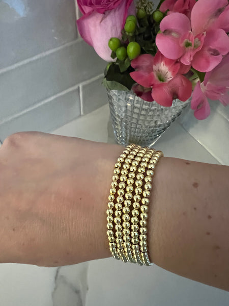 Gold Beaded Stretch Bracelet